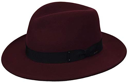 Bailey of Hollywood Curtis Wollhut Wollfilzhut Hut Travellerhut Herrenhut Traveller (XL (60-61 cm) - Bordeaux)