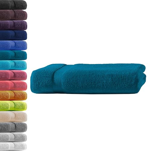 1x Badetuch | Petrol | 100% Baumwolle Frottier | Oeko-TEX® Standard 100 | Premium Qualität 500 g/m²