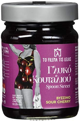 To Filema Tis Lelas Handgemachte Sauerkirsche in Sirup – 320 g Glas – Traditionelle griechische Spezialität, Vegan, Glutenfrei, Ohne Konservierungsstoffe