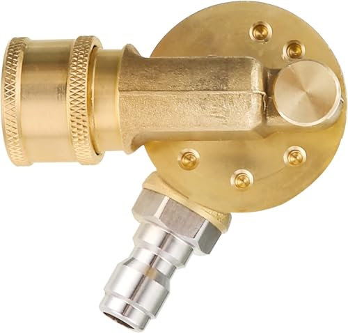 M MINGLE Gutter Cleaner Attachment, Pivoting Coupler for Pressure Washer Nozzle, 240 Degree Rotation, 1/4 Inch Quick Connect, 4500 PSI