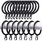 iPEAK Curtain Rings Hooks, Metal Curtain Rings Hanging Hooks For Curtain Rods Holder Pole, 30mm Internal Diameter (12 Pack Black)