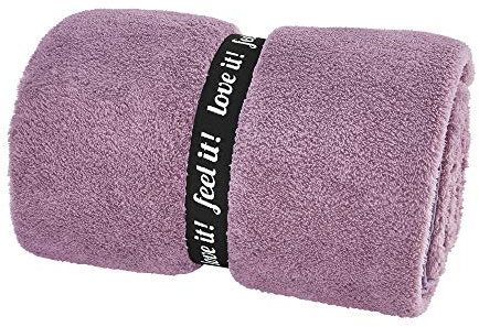 s.Oliver Wellsoft Kuscheldecke 150x200 cm – Super Flauschige Mikrofaser Decke Orchidee, hochwertiger Polyesterflausch