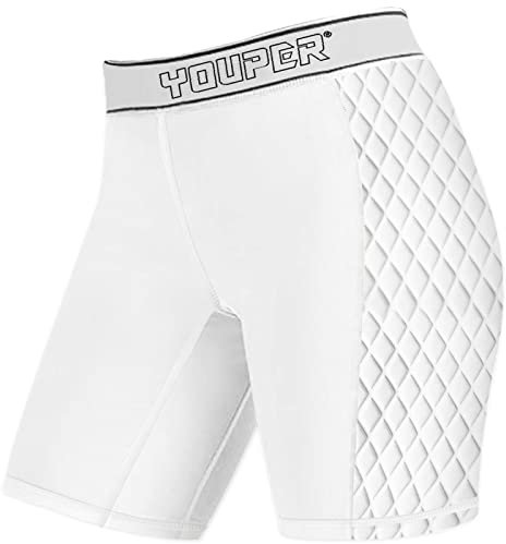 Youper Damen Classic Softball Slider Shorts Compression Padded Slider Shorts, Weiß, XX-Large