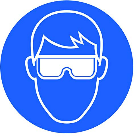 10 Stück Schutzbrille Aufkleber Augenschutz tragen Sticker Ø 9,5cm Gebotszeichen mit UV Schutz Hinweiszeichen für Außenbereich Innenbereich von STROBO