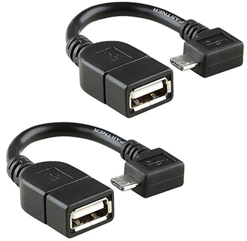 Tek Styz PRO OTG MicroUSB [2Pack] Compatible with Alcatel Cinch Kit of Right Angle Cables Connect You to Any Compatible USB Device!