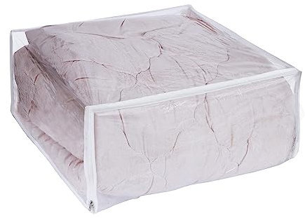 DiClavus Set of 2 Zippered Vinyl Storage Bag, 24x20x11 Inch, Clothes Bag Organizer, Space Saver PVC Comforter Clear Storage Bags for Blanket