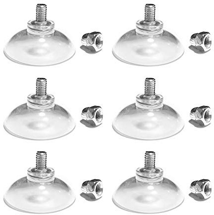 Transparentes PVC M6 Gewinde Schraube Saugnapf Haken,Gewindelänge 1 CM,Mit Nuss,4,4 cm Durchmesser,6 PCS