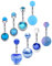 AceFun Bauchnabelpiercing Set Chirurgenstahl 14G blau 8pcs Piercing Bauch Nabelpiercing Bauchnabelstab Bauchnabelring für Frauen