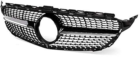 TOOWGM Diamond Style W205 Kühlergrill für Mercedes Benz C-Klasse W205 C200 C250 C300 C350 2015–18 ohne Kamera (schwarz)