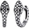 SILVERCUTE Huggie Ohrringe 925 Silber 8mm kleine Schlangen Creolen Schwarz Zirkonia Gotik Punk Ohr Schmuck Accessoire für Männer Frauen