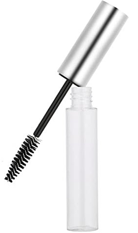 10 ml leere Mascara-Tube und Wnd, silberner Kunststoff-Mascara-Flaschen-Wimperncreme-Behälter für Zuhause und unterwegs