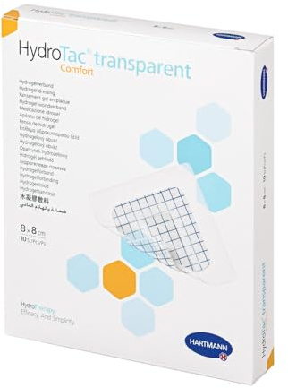 Hartmann 685928 HydroTac Transparent comfort Hydrogel-Verband, Steril, 6.5cm Breite x 10cm Länge, 10 Stück