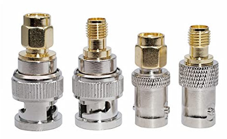 Fasizi vierteiliges Set Koaxialer HF-Stecker BNC auf SMA-Stecker SMA auf BNC-Adapter