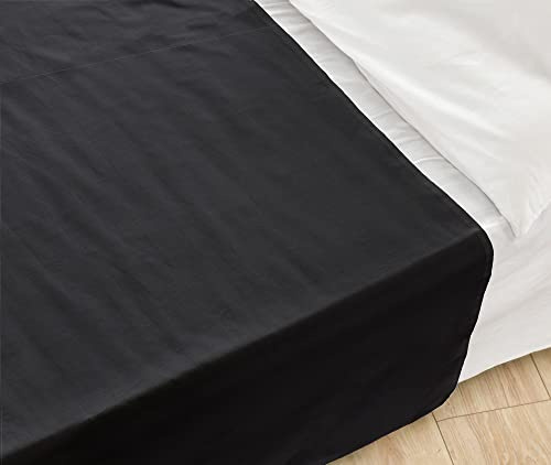 NatureMark Basic Bettlaken - weiches und pflegeleichtes Betttuch aus 100% Baumwolle ohne Gummizug Haustuch viele Größen und Farben Größe: 240x275 cm, schwarz