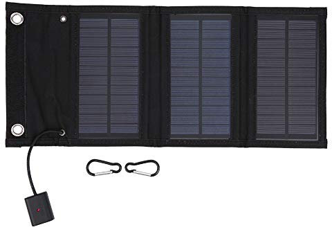Batterie Externe Solaire,15 W Panneau de Chargeur d'énergie Solaire étanche Pliable PowerBank Mobile Solaire extérieur,Alimentation Mobile à énergie Solaire étanche pour Ordinateurs Portables