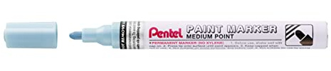Pentel MMP10-MS Paint Marker, Lackmarker mit ausdrucksstarker Effektinte - metallic-hellblau, pearl-light blue, 2,5 mm Strich, 1 Stück