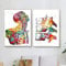 HMXQLW Anatomie Wandbilder Mensch Muskel Aquarell Skelett Bilder kunstdrucke Klinik Deko,Leinwandbilder Poster und Drucke Wandkunst Rahmenlos (2X40x60cm,1)