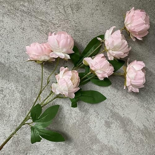 FIKROO Künstlicher Blumenstrauß Wohnkultur 7 Köpfe Qualität Realistische Rose Hochzeit Hält Blumen Raumdekoration-Pink,1PC