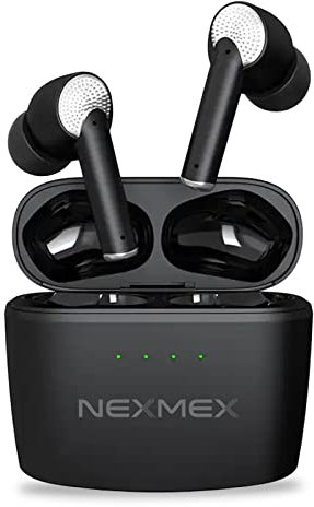 NEXMEX Kopfhörer ANC Earbuds Bluetooth 5.2 In-Ear Kabellos kompatibel mit Xiaomi 11T / 11T Pro 5G Hi-Fi Stereo Wireless Noise Cancelling Headset Ladebox Anrufe ENC Geräuschunterdrückung, Farbe:Schwarz
