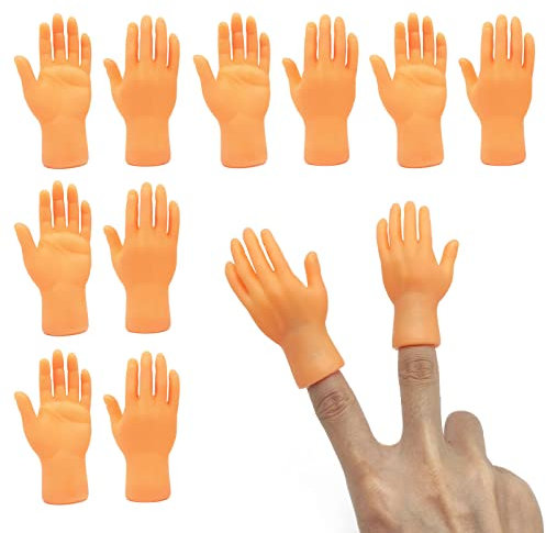 TSHAOUN 10 Stück Kleine Hände, Mini Fingerpuppen Mini Hände Mini Linke Hand Rechte Hand Streichspielzeug, Interaktives Spielzeug für Haustiere, Tiny Hand Set für Magie, Spiele, Halloween