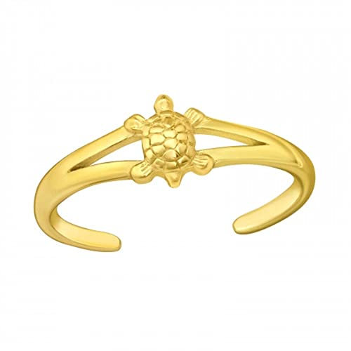 FIVE-D Ring Zehenring Zehring Damen Ring 925 Sterling Silber (Schildkröte-Gold)
