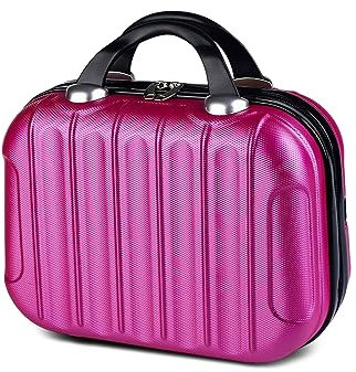 Balakaka Vanity Femme 10L, Léger Portable Voyage avec Poignée, 14 Pouces ABS Case Rigide Peut être Accroché aux Bagages, Rose
