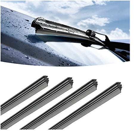 Adunsiaoto 4 Piezas Coche Tiras de Goma para Limpiaparabrisa, 80cm Gomas de Limpiaparabrisas de Repuesto, Recambios Universales para Escobilla de Limpiaparabrisas, Apto para la Mayoría Coches