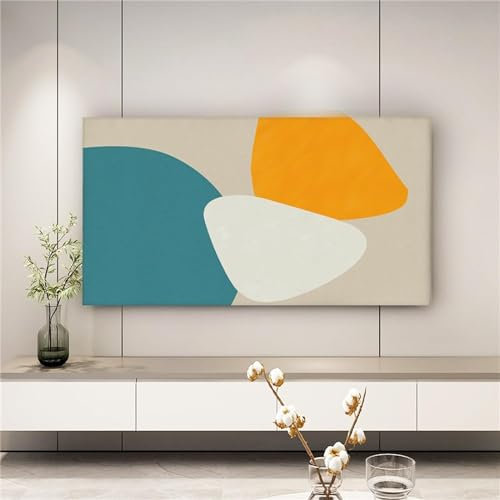 ZYREHAW TV Housse Anti-Poussière, Housses de Télévision en Tissu, Housse d'Écran Protection, Élastique Facile à Nettoyer Décoration intérieure Minimaliste for 32 à 85 Pouces E,55-65in