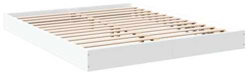 vidaXL Bettgestell Weiß 150x200 cm Holzwerkstoff
