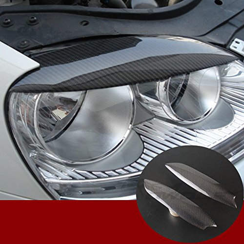BZVCRTYKL Carbon-Faser-Frontscheinwerfer-Augendeckel-Augenbrauen-Abdeckungs-Ordnung for VW Golf 5 GTI R32 MK5 2005–2007/753