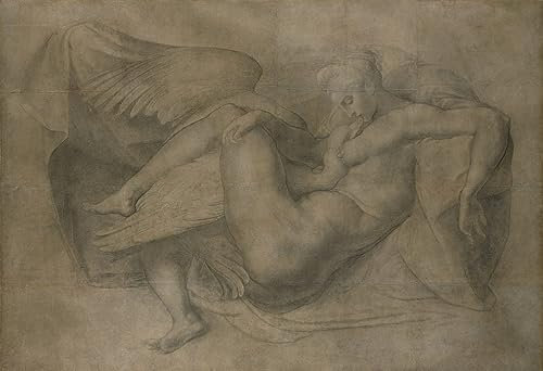 Rosso Fiorentino Leinwandbilder, Poster, 58 x 90 cm, ohne Rahmen, Leda und der Schwan