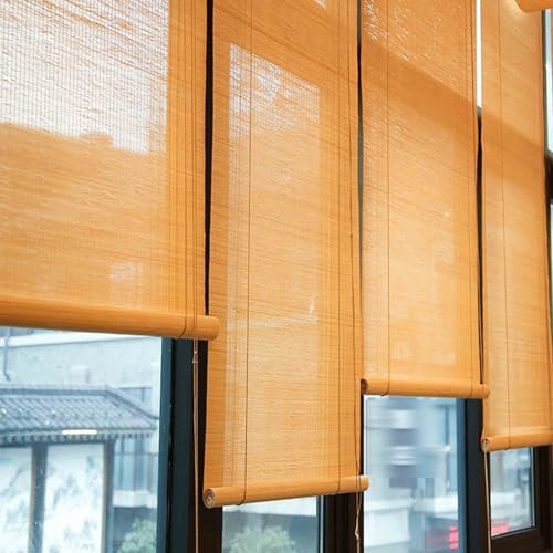 Bamboo Roller Blinds for Home Balcony Windows, Tea Room Decoration Partition Bamboo Restaurant Bamboo Roller Blinds Sunshade Curtain for Kitchen and Bedroom