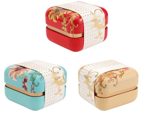 PRETYZOOM Latas de Té de Hierro Selladas con Diseño Creativo y Elegante 3piezas para Almacenar Hojas de Té y Dulces Color Aleatorio en Tiendas o Centros Comerciales