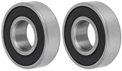A ABSOPRO 2 Stück 6001-2rs Rillenkugellager P0 12x28x8mm Kugellager Geschmierte Lager Doppelgummilippe Schwarz Silberfarben für Scooter Skateboard Rad Artikelaustausch