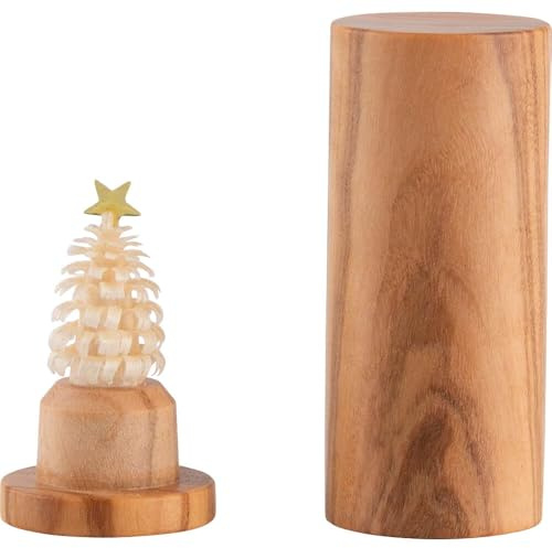 Erzgebirge Palast Miniaturendrechslerei Uhlig Der Weihnachtsbaum für die Hosentasche - Olive - 4,5 cm