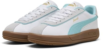 PUMA Damen Club Klassika Sneakers 40.5, White Safe Lake Feather Gray Blue