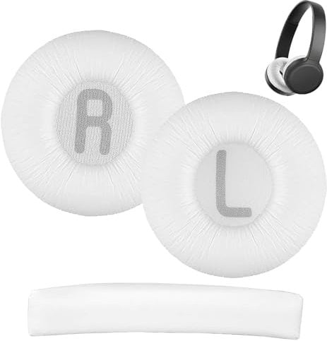 1 Paar Ersatz-Ohrpolster und 1 Kopfbügel für JBL Tune600 T500BT T450 T450BT JR300BT Kopfhörer(Passt Nicht zu Tune600btnc) mit Memoryschaum, Ergonomisches Design, Einfache Installation