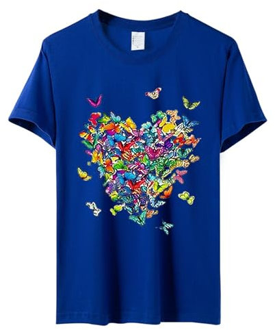 Warehouse Deal Konfetti Im Herzen T-Shirt Damen Sommer Schwarz Bedrucken T-Shirt - Rundhals Kurzarm Oberteile Baumwolle Casual Tee Shirts Teenager Mädchen Tunika Bluse Basic Shirt Tops Sportshirt