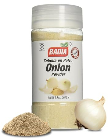 Badia Onion Powder, 9.5 oz – All-Natural, Bold Flavor for Cooking, Seasoning & Marinades – Perfect for Soups, Stews, Meats, Vegetables & More