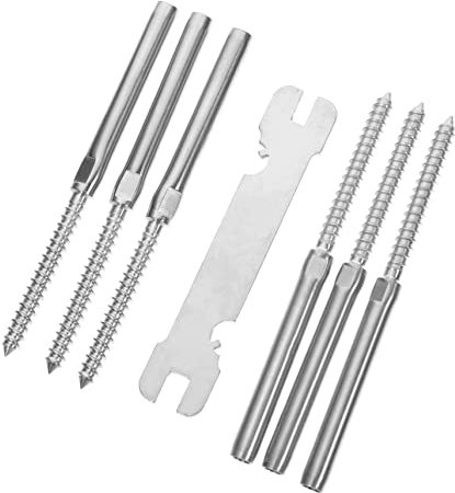 3pares Kit De Barandilla De Cable Con Tornillos De Acero Inoxidable Para Sistemas De Barandillas De Madera Y Fácil De Usar