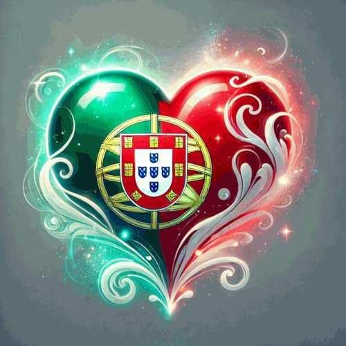 SAFIRMES 2X Sticker Voiture Moto Valise PC déco Coeur Design Imaginaire du Drapeau Portugal