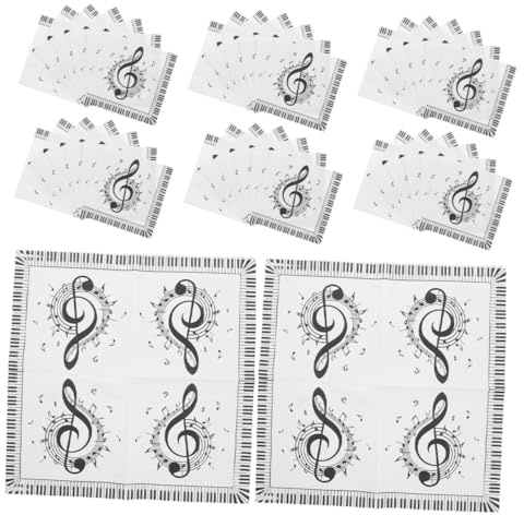 VALICLUD 40stücke Notenservietten Aus Papier Quadratisch Einweg-servietten Mit Musiknoten-design Für Partys Hochzeiten Feiertage Und Andere Anlässe