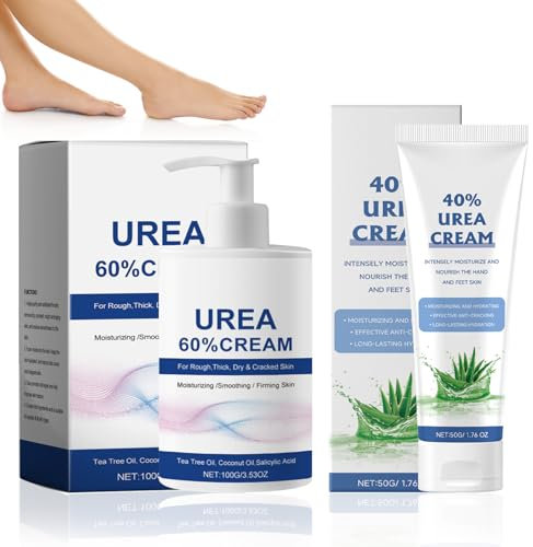 60% Urea Creme Hornhautentferner Cremes Reparaturcreme für Füße und Hände Hydrating and Anti-Cracking,für Trockene, Rissige Haut,mit 1* Harnstoff-Feuchtigkeitscreme