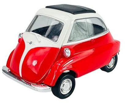 Welly Modell Auto Kompatibel mit BMW Isetta Rot 1955-1962 ca 1/34-1/39 Metal Modell Auto Die Cast Neu im Kasten