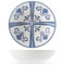 H&H – Set de 6 platos hondos Azulejo, melamina 19 cm, blanco y azul, ideales para camping, caravana, barco o casa de playa, aptos lavavajillas