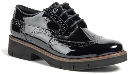 Pod Kacey Leather Women's Black Brogues Shoes - UK 6