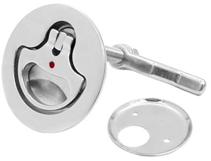Homeponnew Chiusura a filo in acciaio inox per barche marine, maniglia di sollevamento girevole con camma e piastra posteriore, serratura hardware per ponte da 5 cm