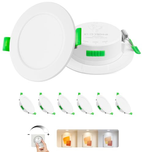 Laiebri LED Einbaustrahler 230V Dimmbar 6W Einbau Deckenspots 6er Set