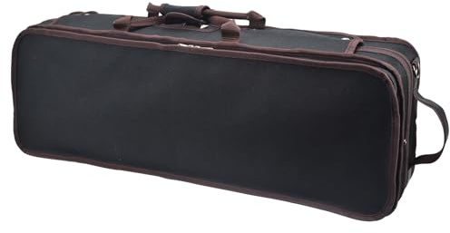 DIGERVY 4/4 Full Size Violin Case, Lightweight Portable Carrying Bag, Oblong Professional Hard Case with Built-in Hygrometer, Shoulder Straps, Plush Lining for Students & Players, Black & Navy