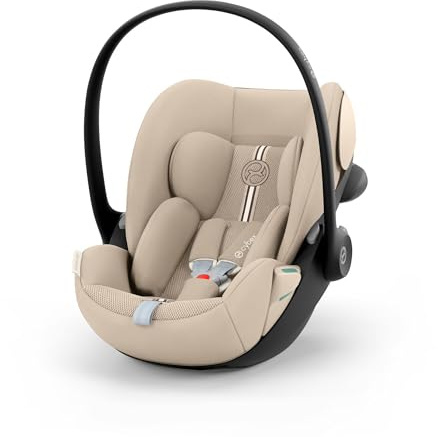 CYBEX Gold Babyschale Cloud G3 Plus, ab Geburt-ca. 24 Monate, Almond Beige | Ab Geburt bis ca. 24 Monate, 40 cm bis 87 cm, max. 13 kg, 180-Grad-Drehfunktion, inkl. Neugeboreneneinlage, L.S.P. System